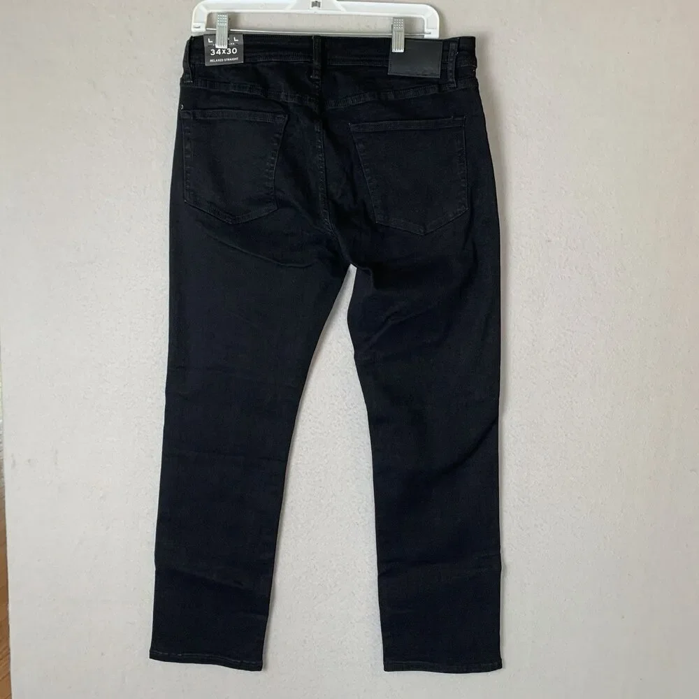 LVPL Liverpool Jeans Men 34x30 Black Kingston Relaxed Straight Preppy Dadcore